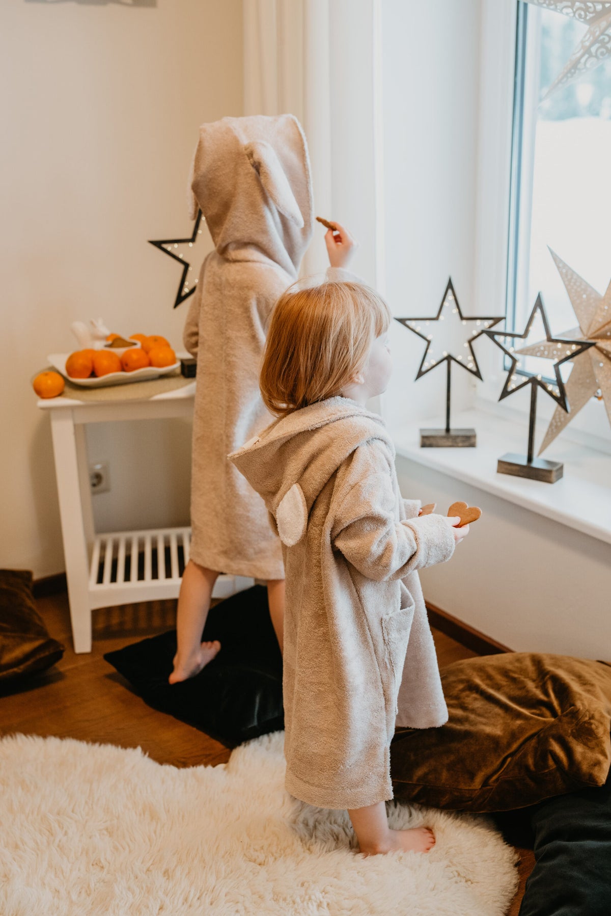 Lange mouwen Poncho Teddy voor kinderen (maat 122-150)