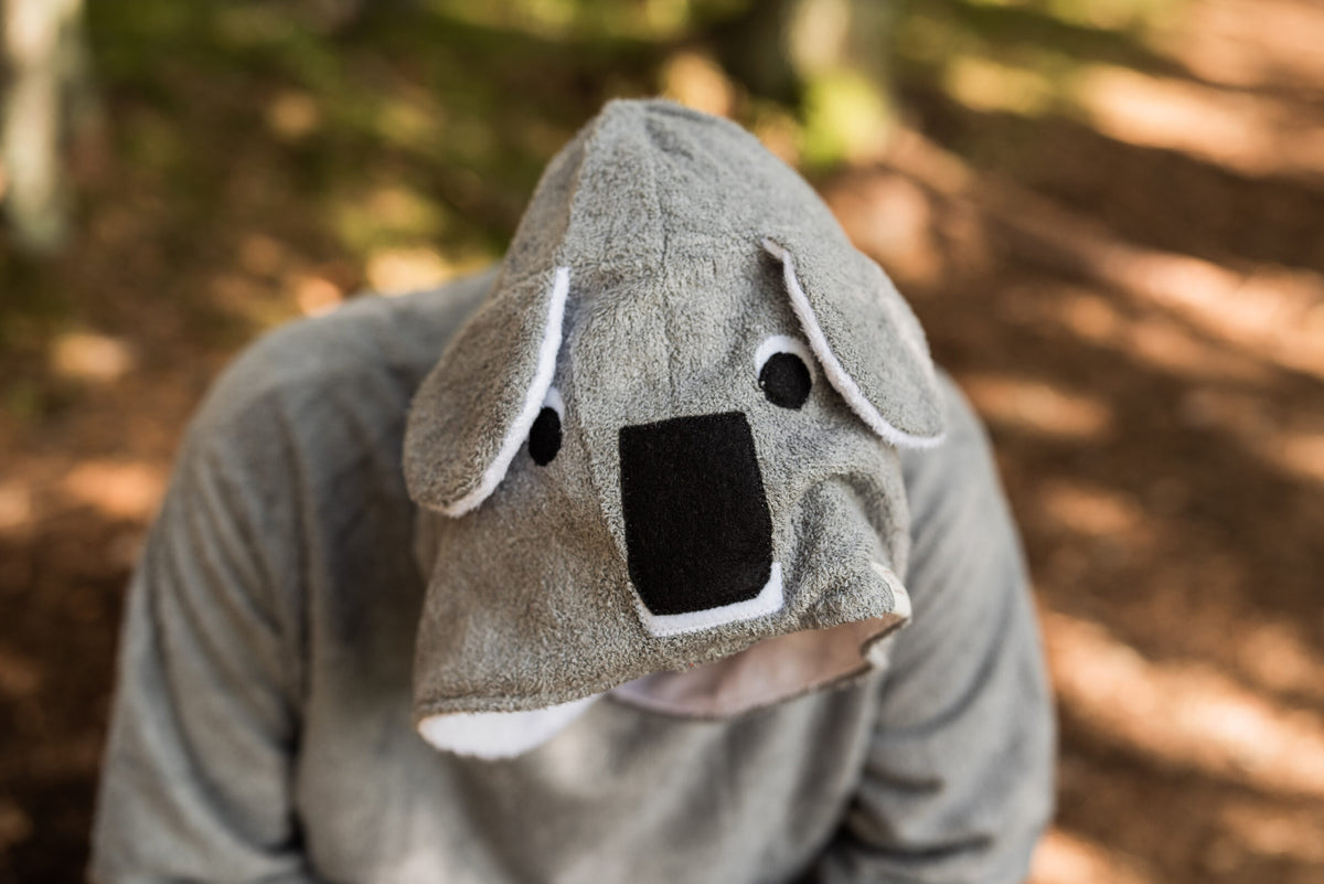 Korte mouwen Poncho Koala voor volwassenen Bamboe badstof