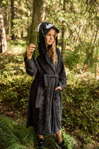Bamboe badstof Badjas Wolf voor peuters (maat 82/86-116)