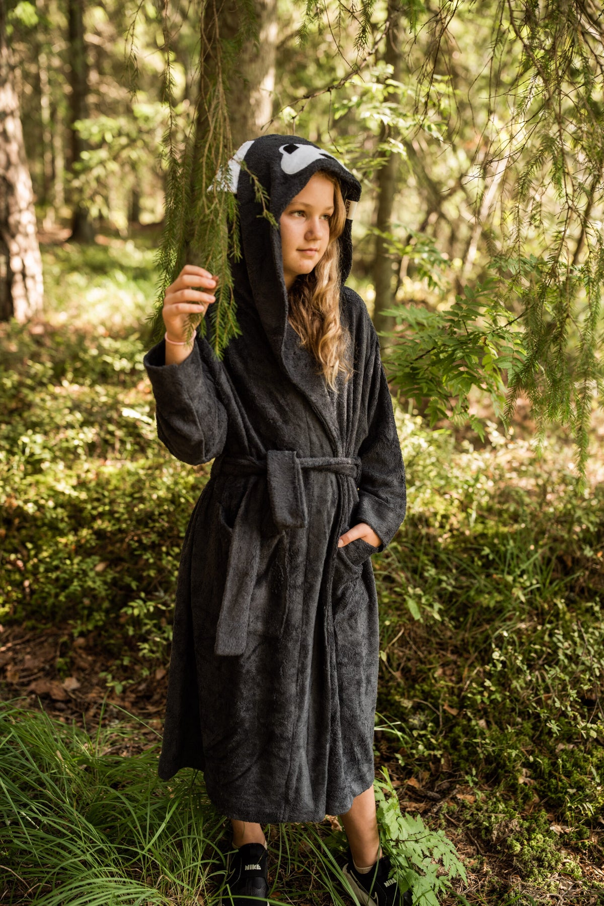 Bamboe badstof Badjas Wolf voor peuters (maat 82/86-116)