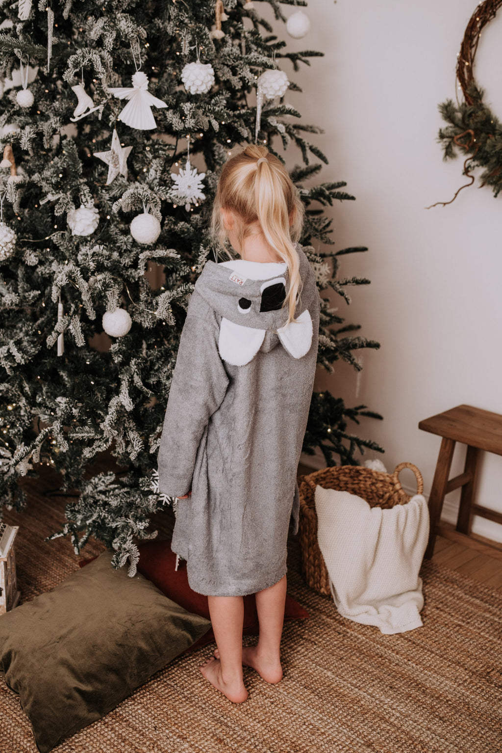 Lange mouwen Poncho Koala voor kinderen (maat 122-150)