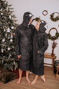 Long-Sleeve Poncho WOLF for Adults - Bamboo Terry