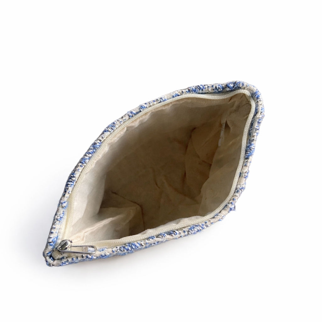 Nomad Sari Indian Jacquard Toilettas - Indigo Echo