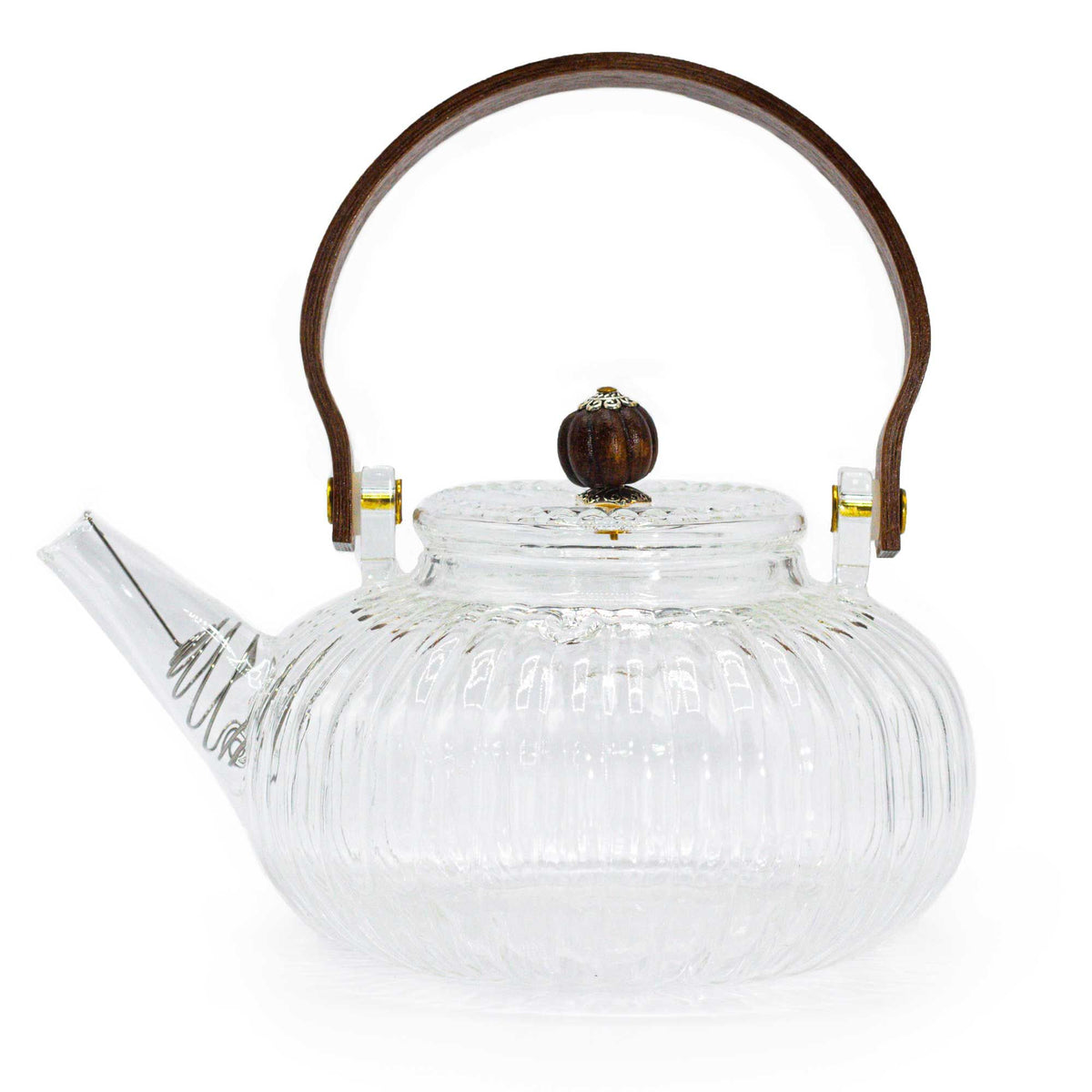 Glazen theepot met infuser – Clear Ribbed Pearl – 850 ml