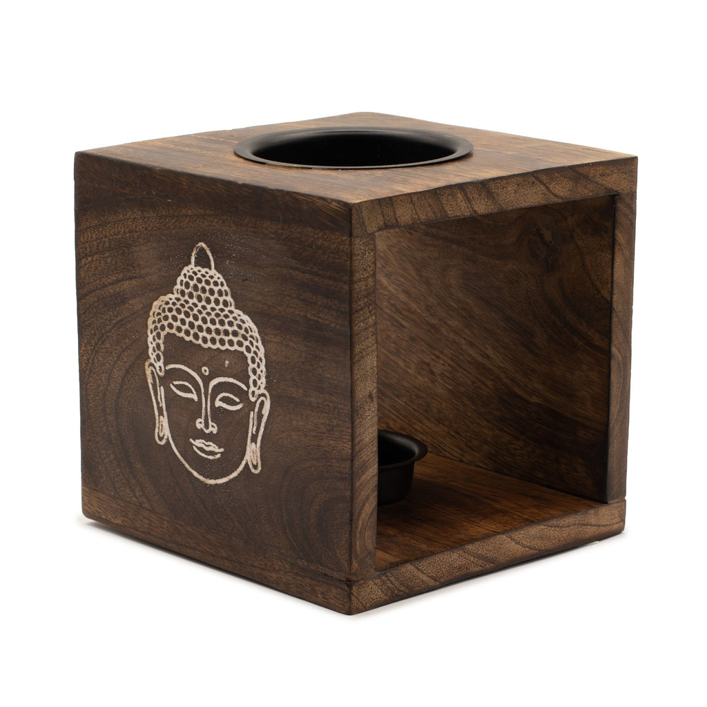 Grote Vierkante mangohout Oliebrander – Boeddha Face