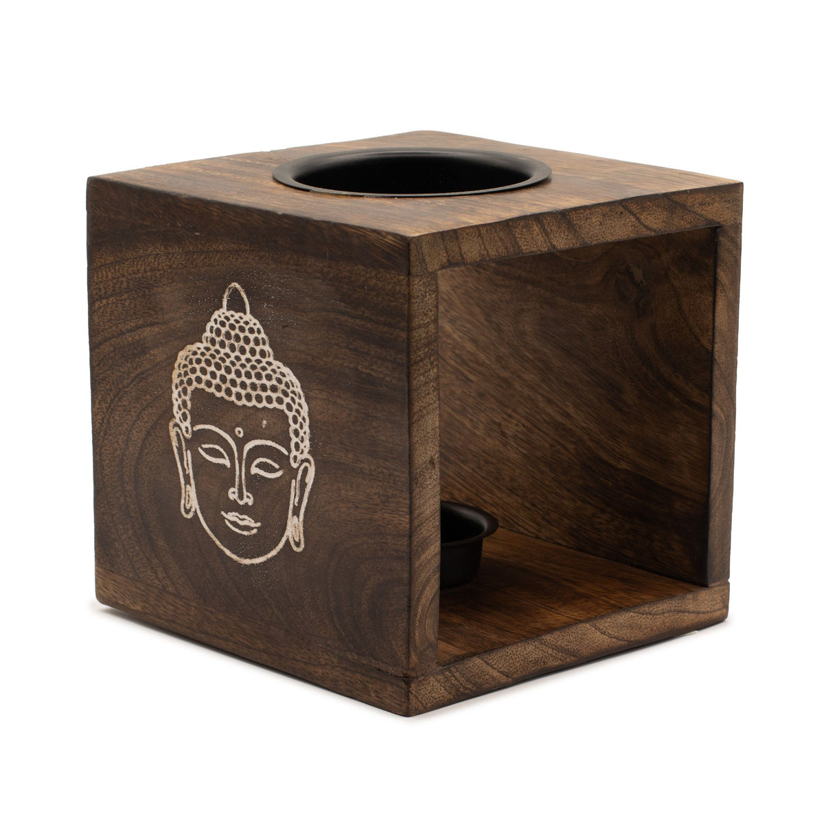 Grote Vierkante mangohout Oliebrander – Boeddha Face