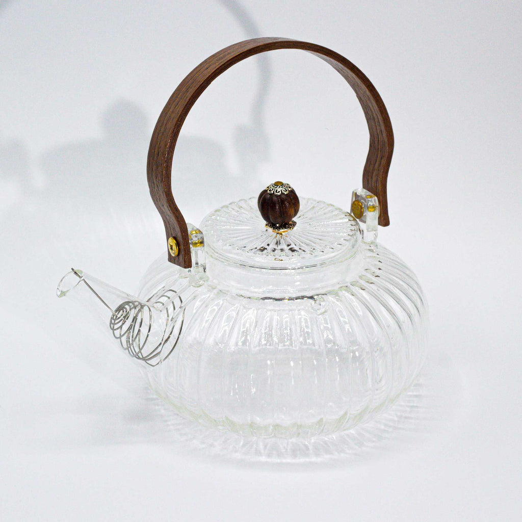 Glazen theepot met infuser – Clear Ribbed Pearl – 850 ml
