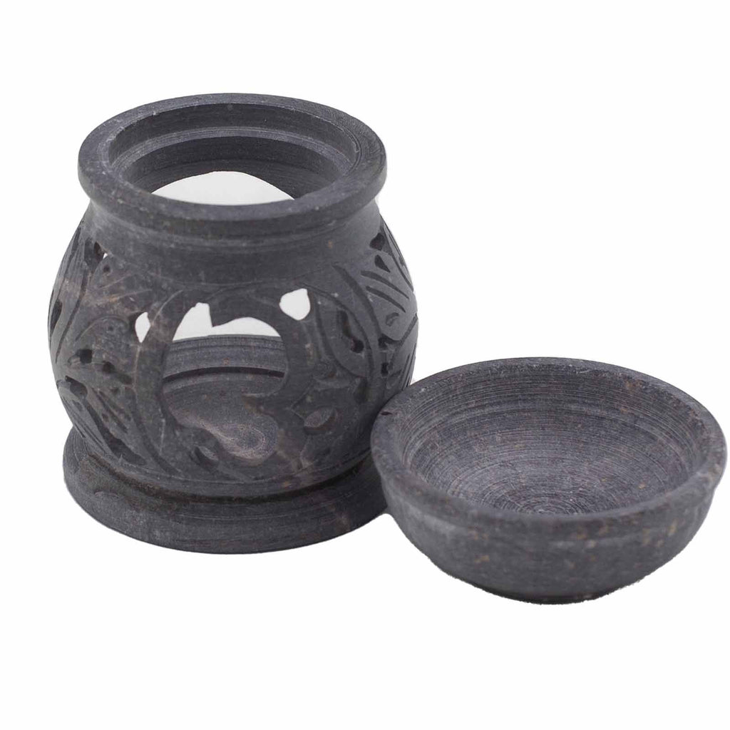 Kleine speksteen Oliebrander 8cm