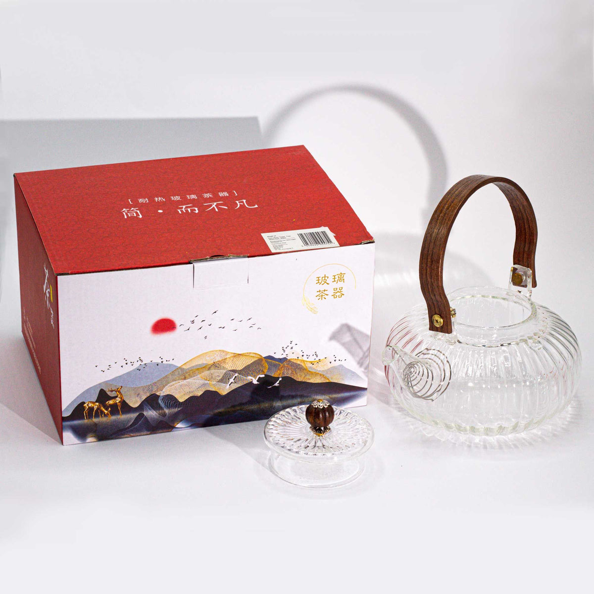 Glazen theepot met infuser – Clear Ribbed Pearl – 850 ml