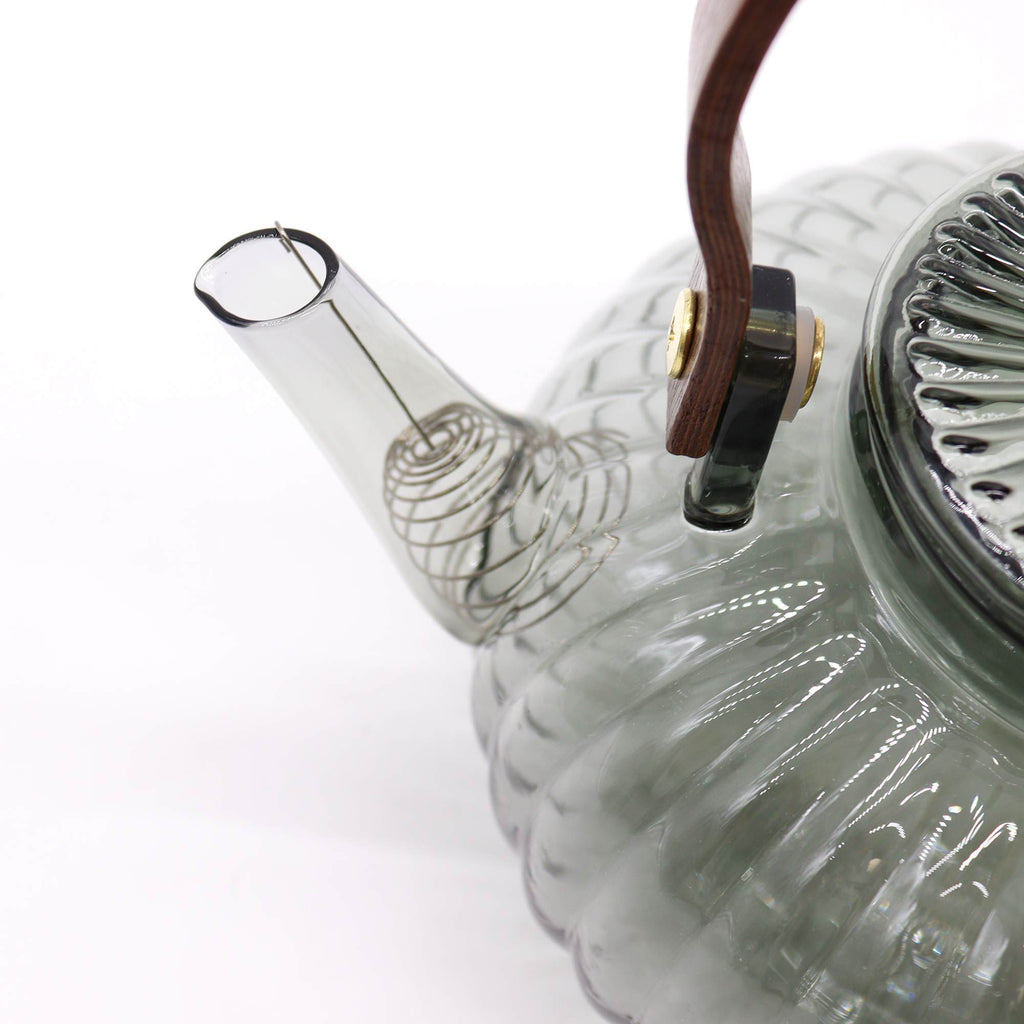 Glazen theepot met infuser – Charcoal Ribbed Pearl – 950 ml