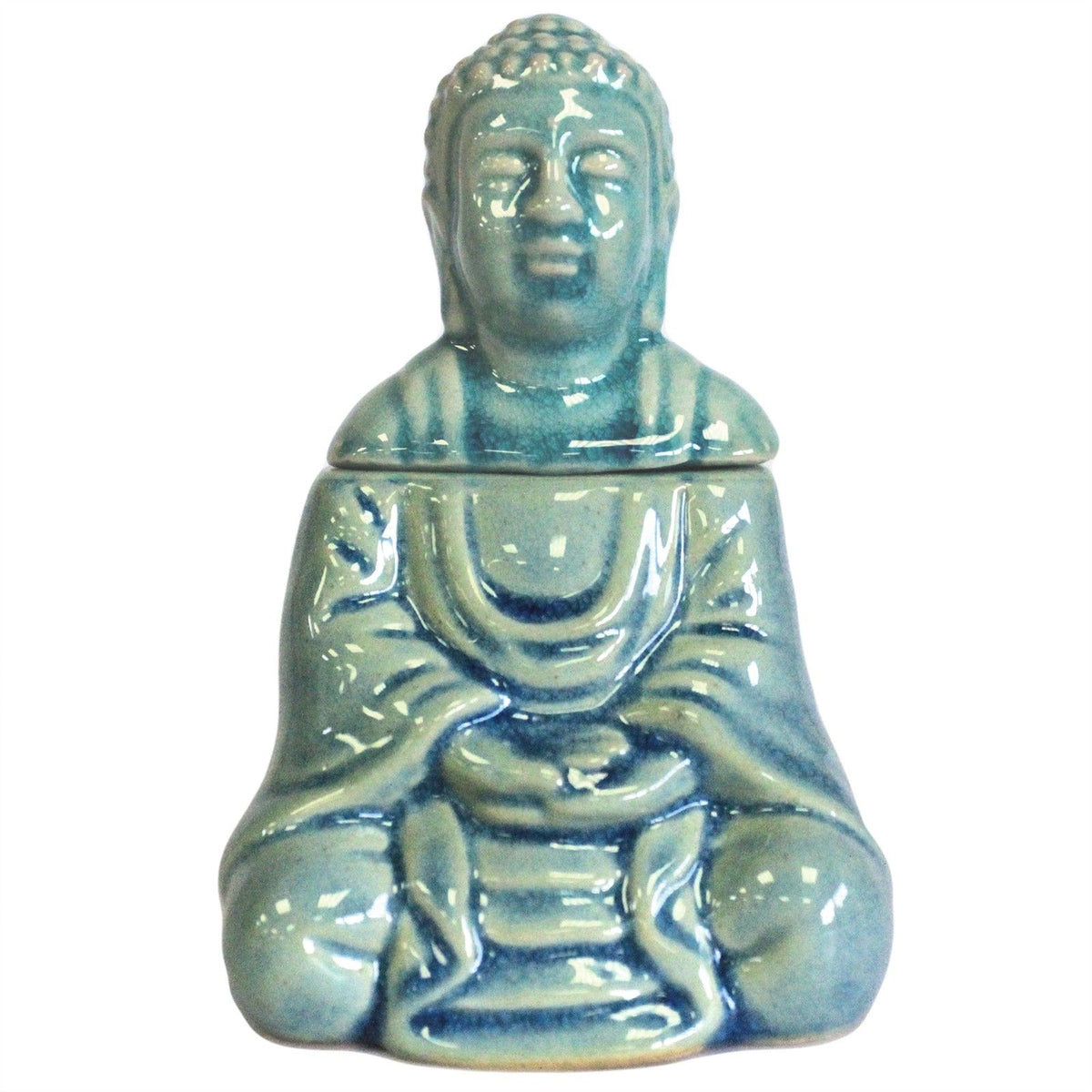 Zittende Boeddha Oliebrander – Blue