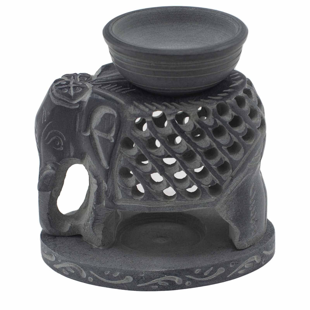 speksteen Oliebrander 10.5cm – Standing olifant