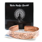 Brede koperen Tibetaanse armband Tribal Swirls