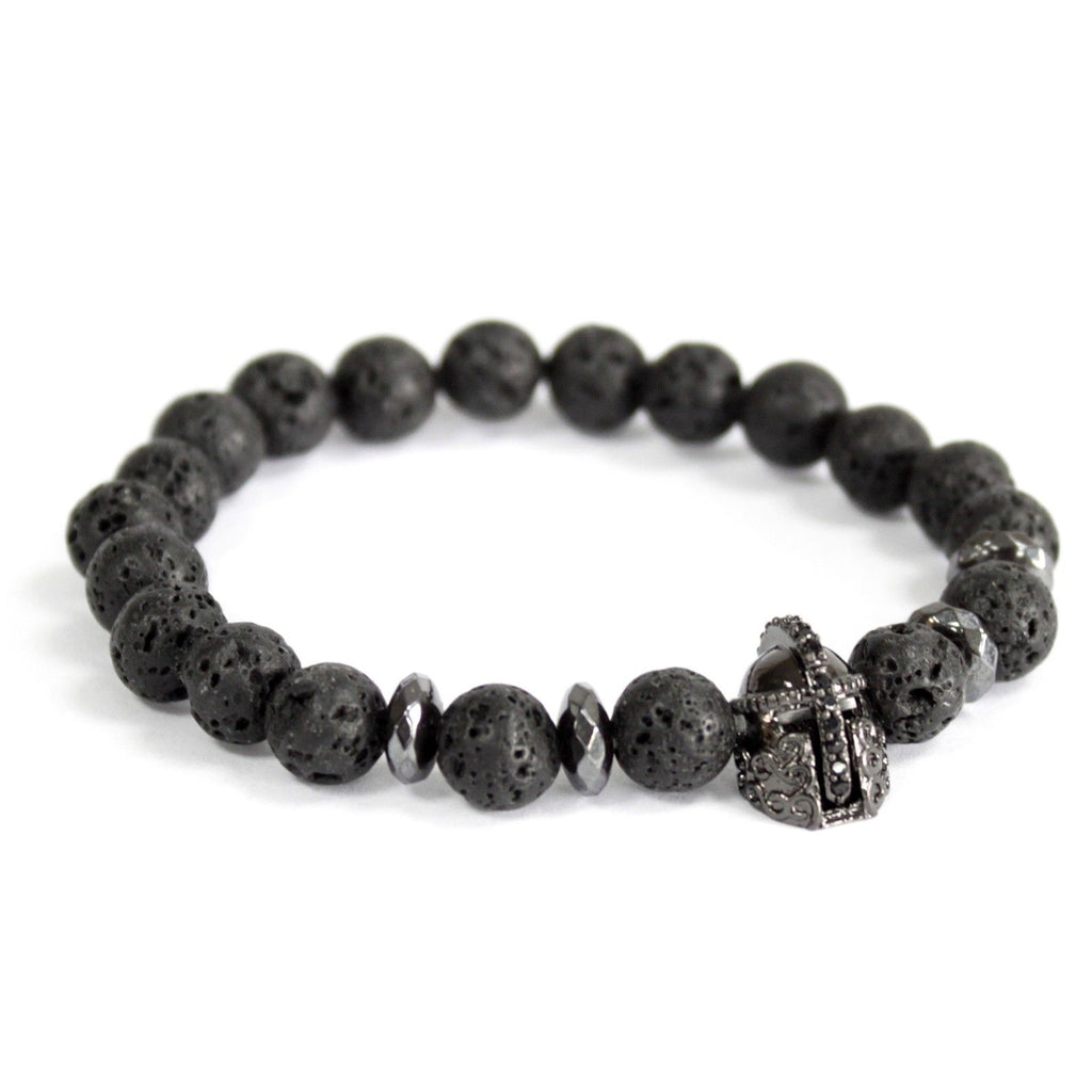 Armband Knights Helmet met lavasteen