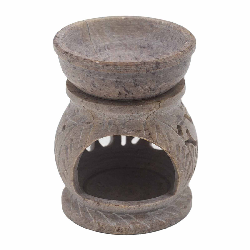 Kleine speksteen Oliebrander 8cm – olifant