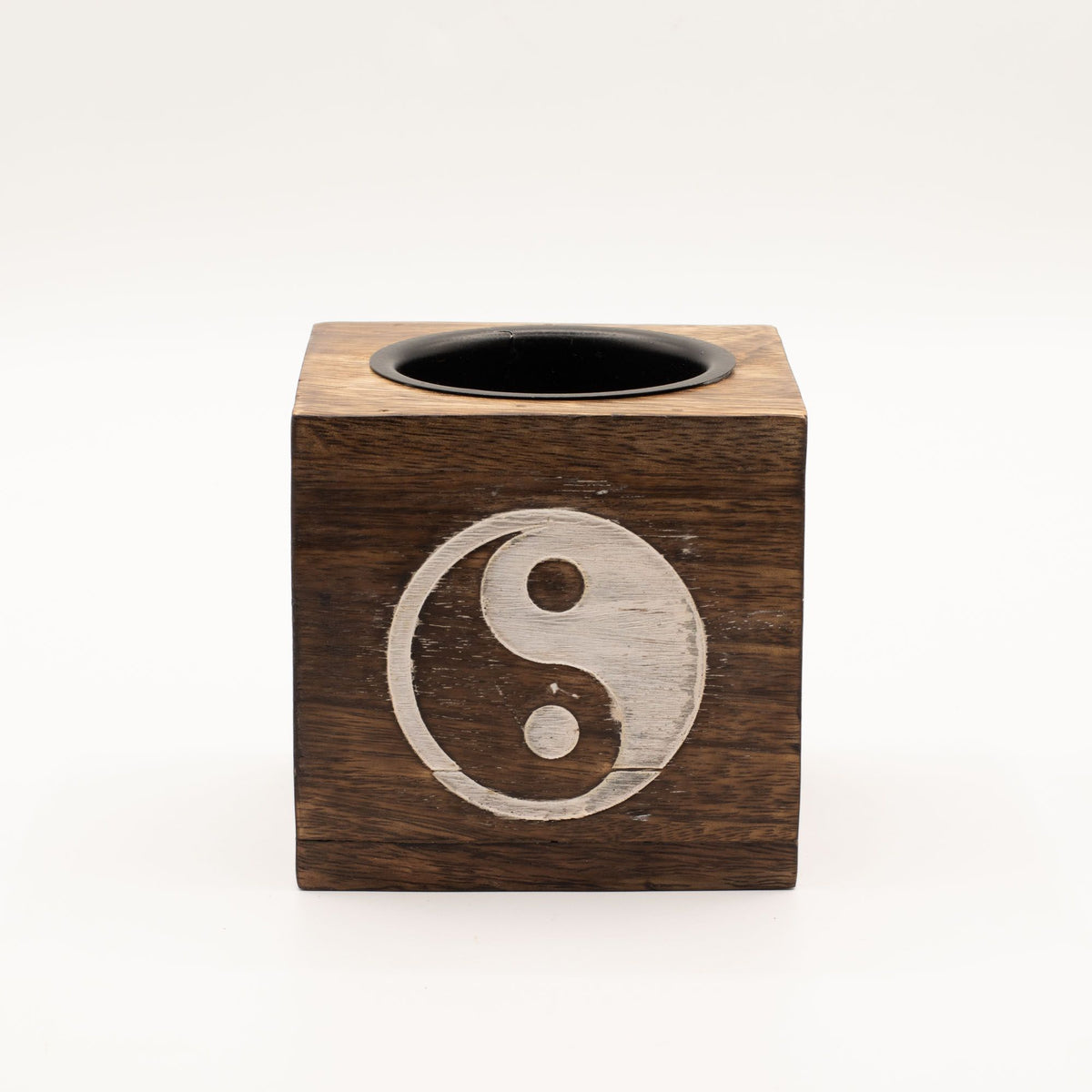 Vierkante mangohout Oliebrander – yin yang