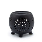 Squat Pot Oliebrander bloemenpatroon – Matt zwart