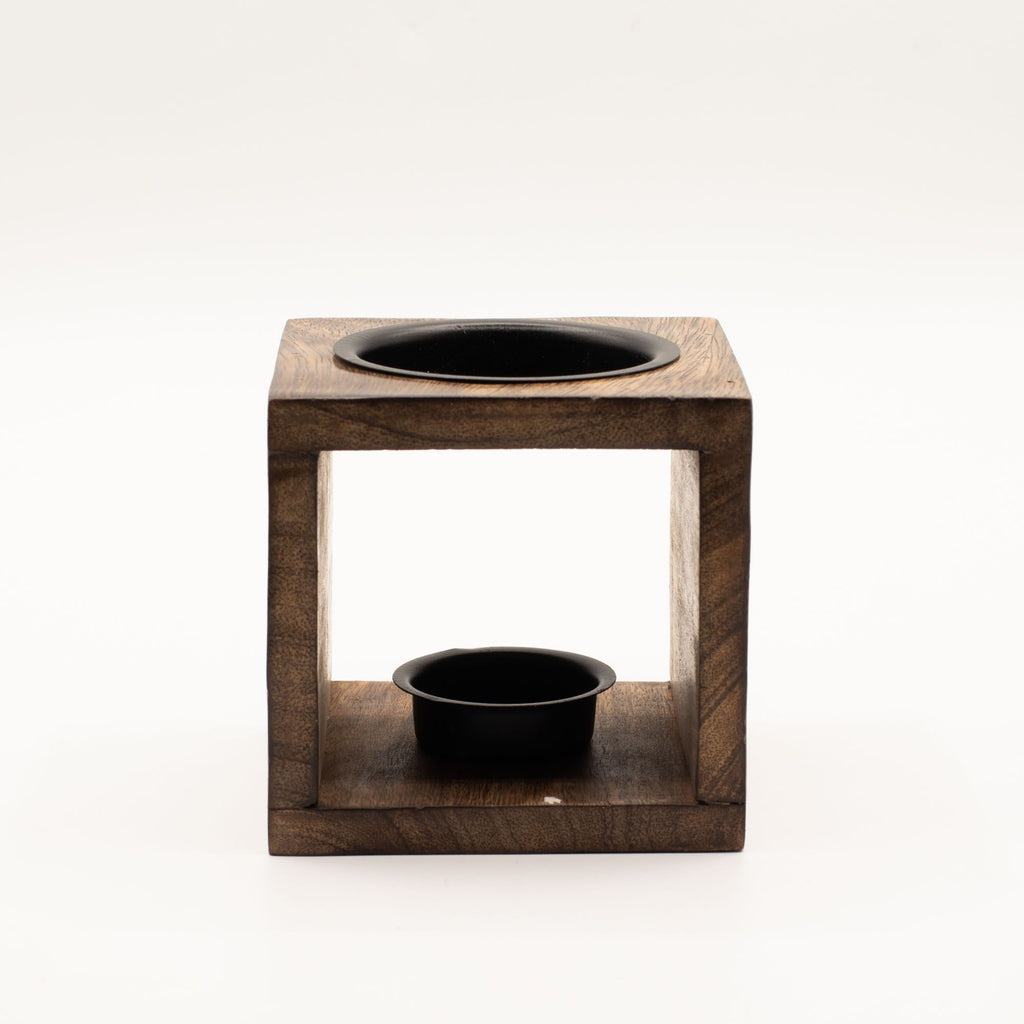 Vierkante mangohout Oliebrander – yin yang