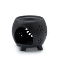 Squat Pot Oliebrander bloemenpatroon – Matt zwart