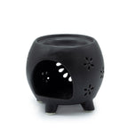 Squat Pot Oliebrander bloemenpatroon – Matt zwart