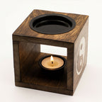 Vierkante mangohout Oliebrander – yin yang