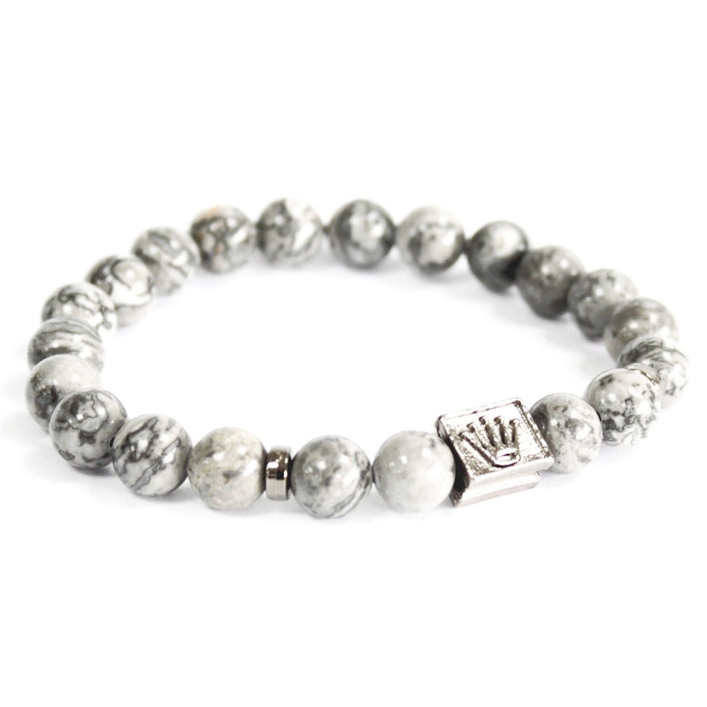 Armband Crown Ingot met grijze agaat