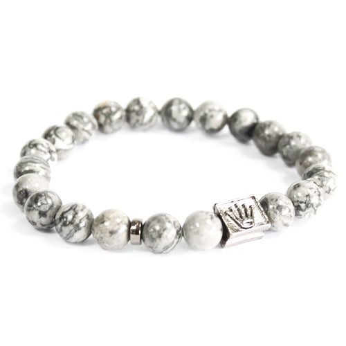 Armband Crown Ingot met grijze agaat