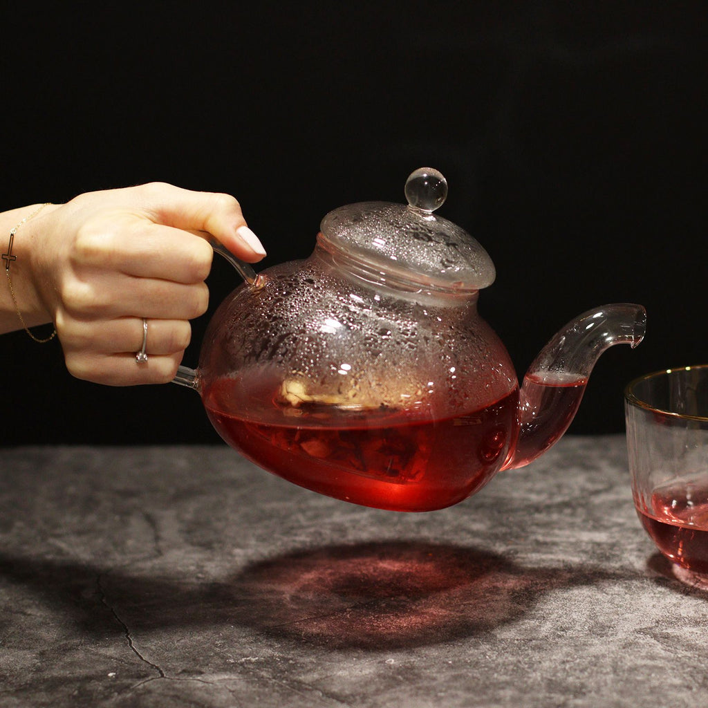 Glazen theepot met infuser – Ronde Pearl – 800 ml