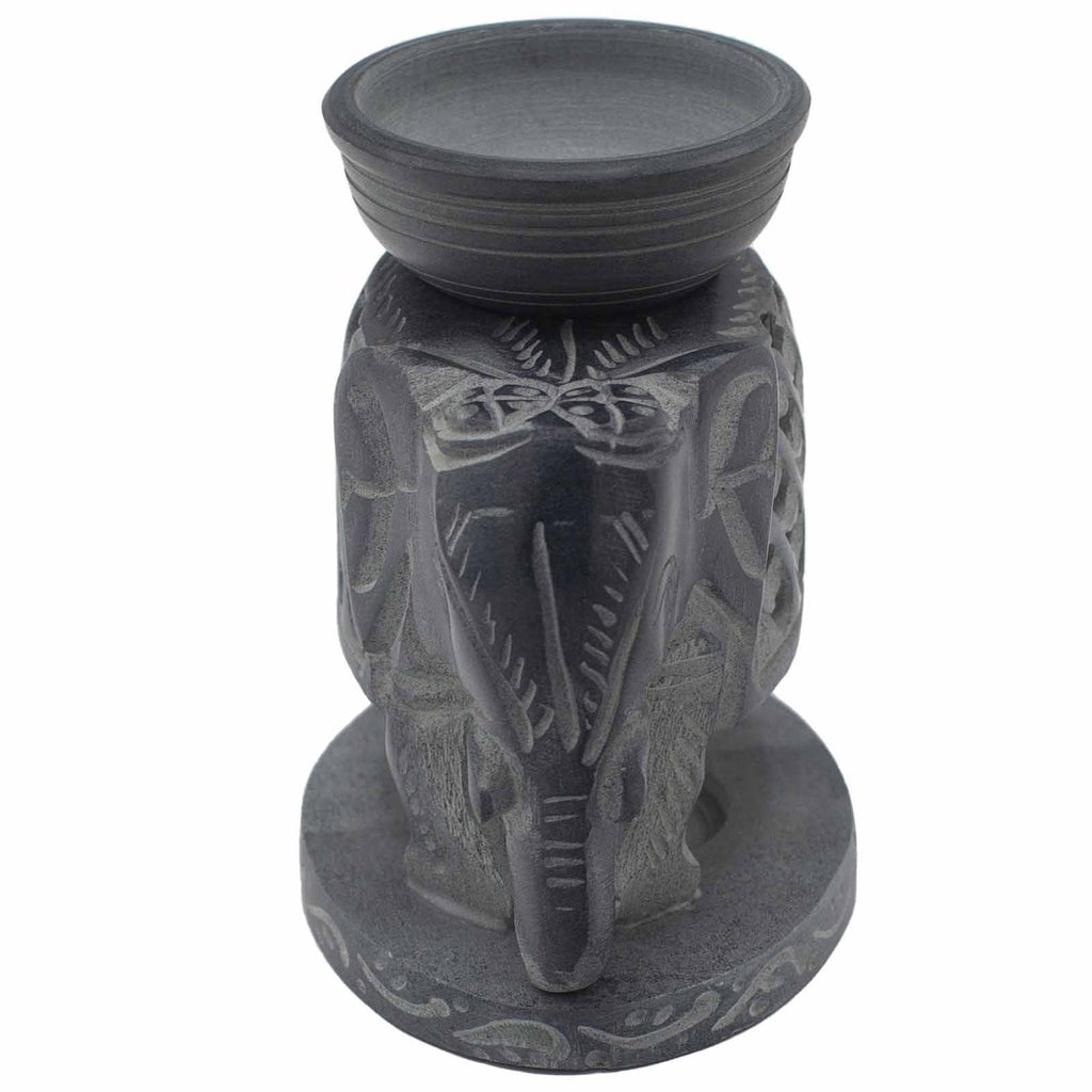 Speksteen Oliebrander 10.5cm – Standing olifant