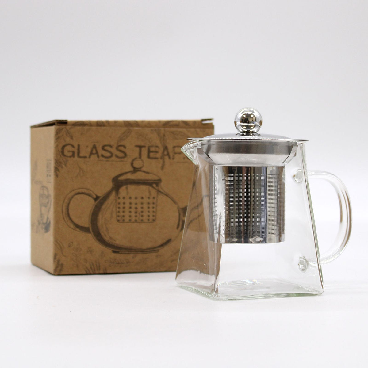 Glazen theepot met infuser – Tower-vorm – 350 ml