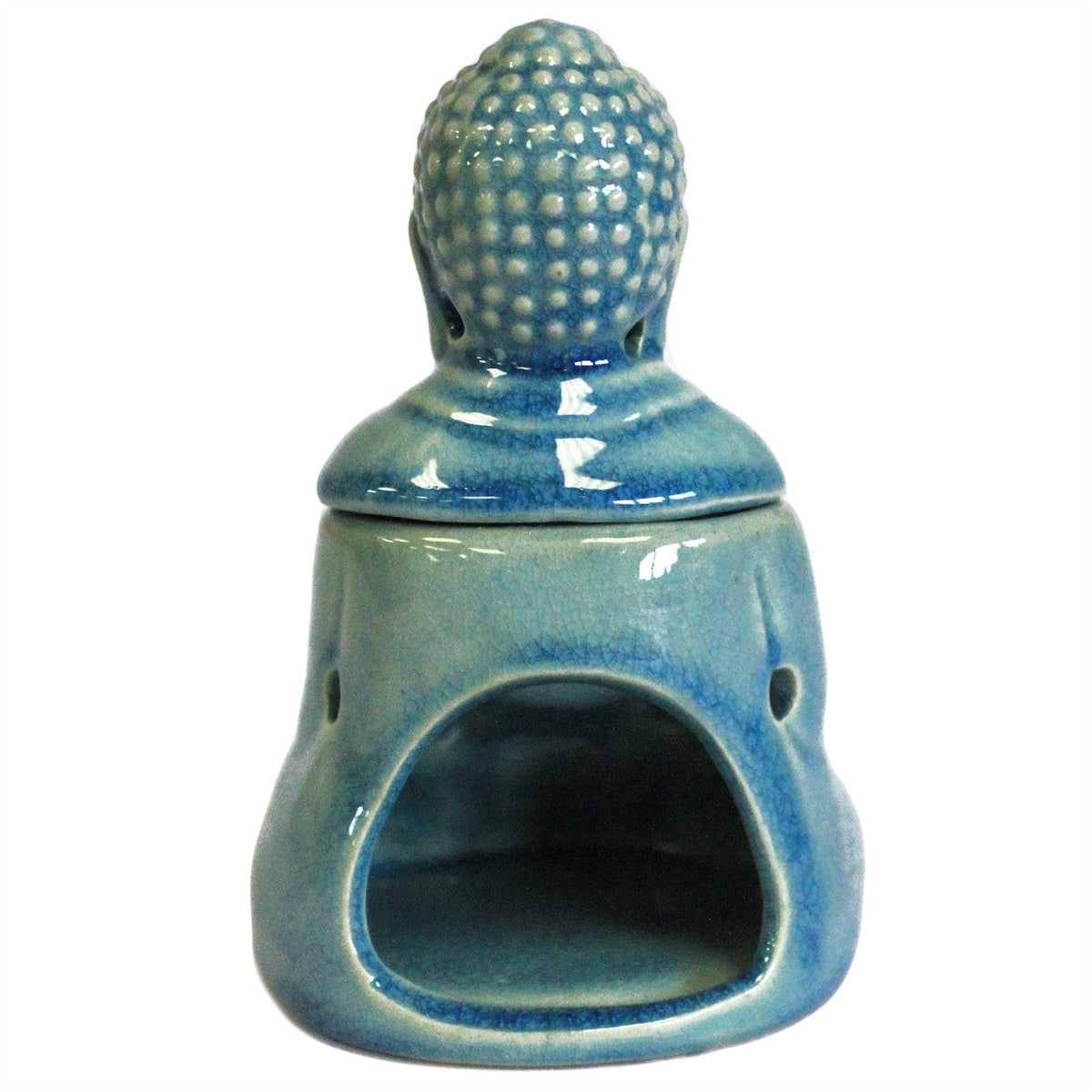 Zittende Boeddha Oliebrander – Blue