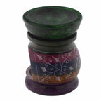 Speksteen Oliebrander 10cm – Flower of Life – Five Colours