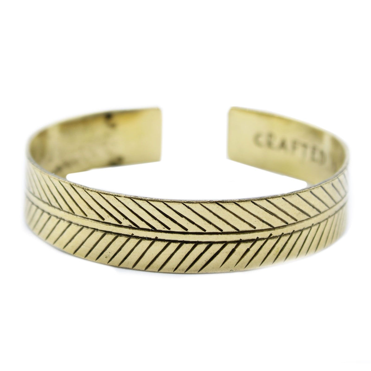 Brede messing Tibetaanse armband Tribal Leaf