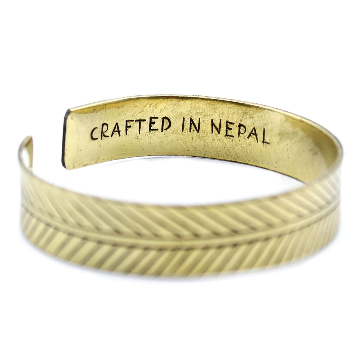 Brede messing Tibetaanse armband Tribal Leaf