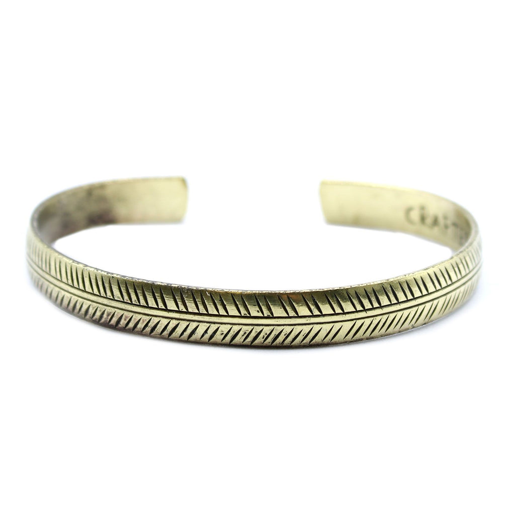Smalle messing Tibetaanse armband Tribal Leaf