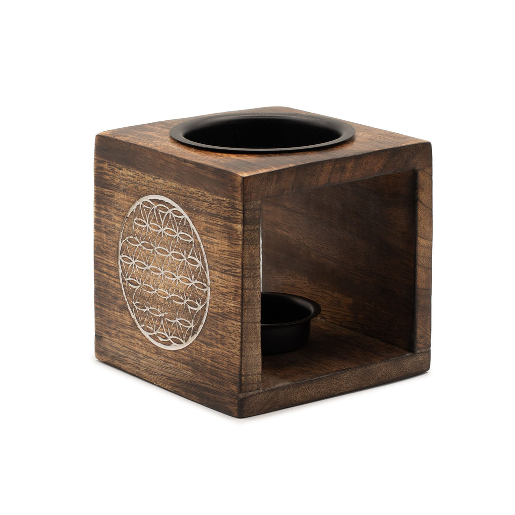 Vierkante mangohout Oliebrander – Flower of Life