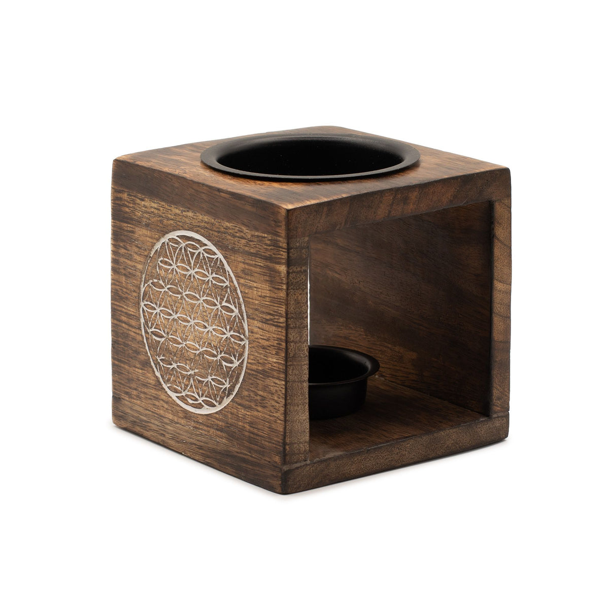 Vierkante mangohout Oliebrander – Flower of Life