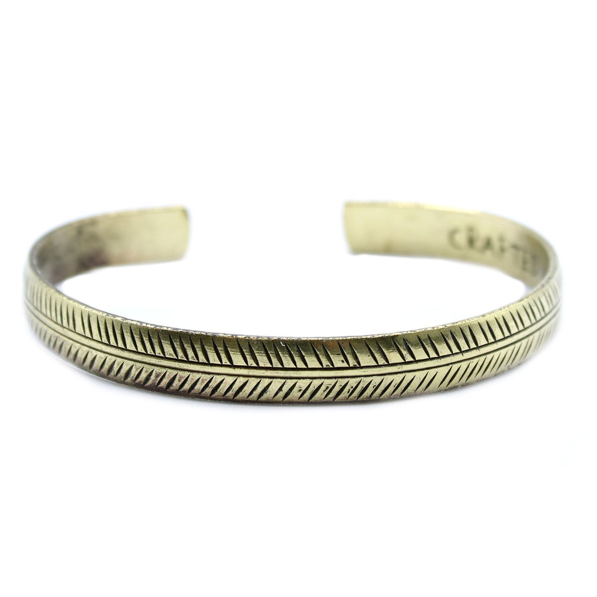 Smalle messing Tibetaanse armband Tribal Leaf