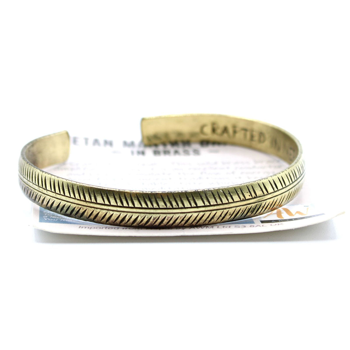 Smalle messing Tibetaanse armband Tribal Leaf
