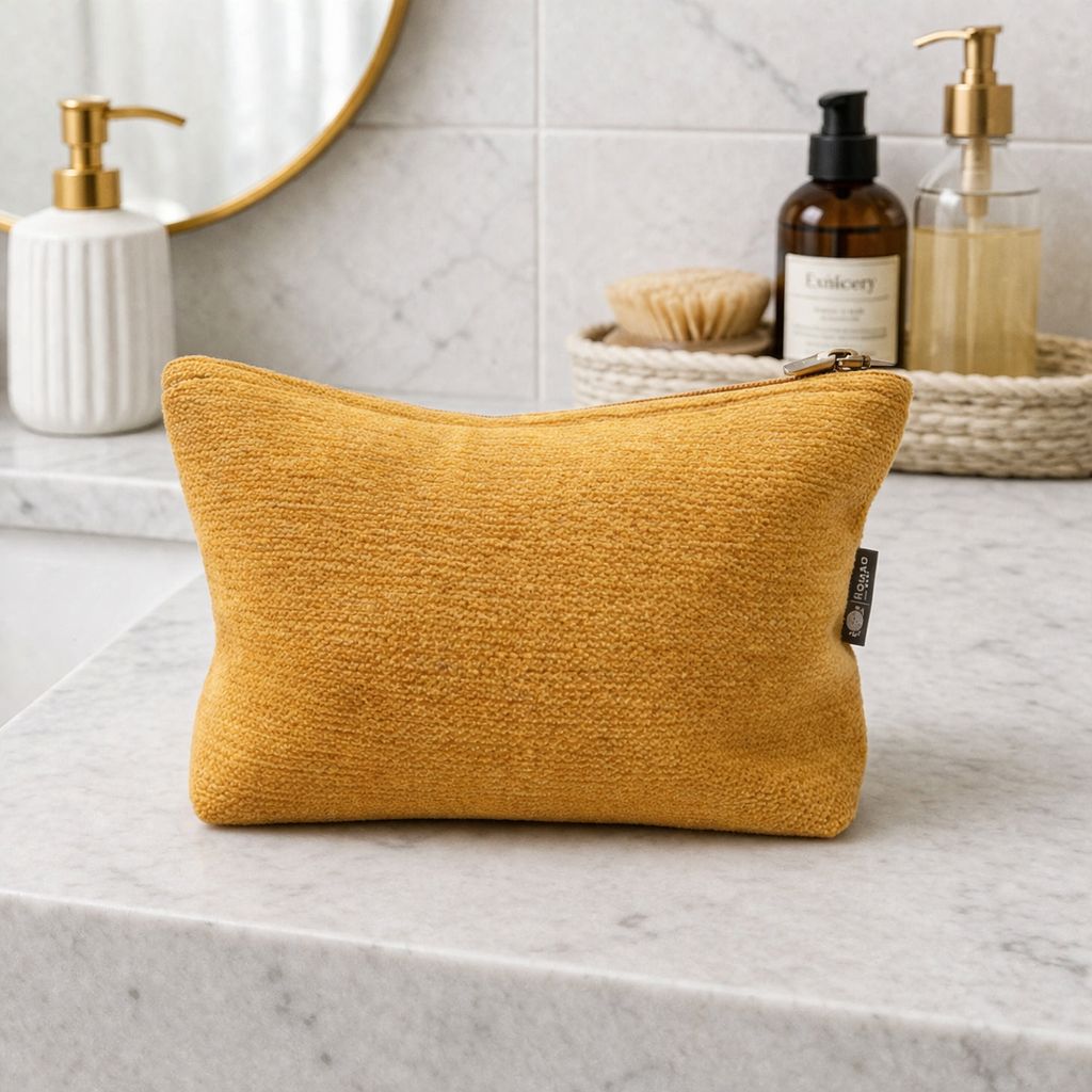 Nomad Sari Indian Jacquard Toilettas - Marigold Loom