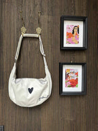 Hobo Bag Heart - White