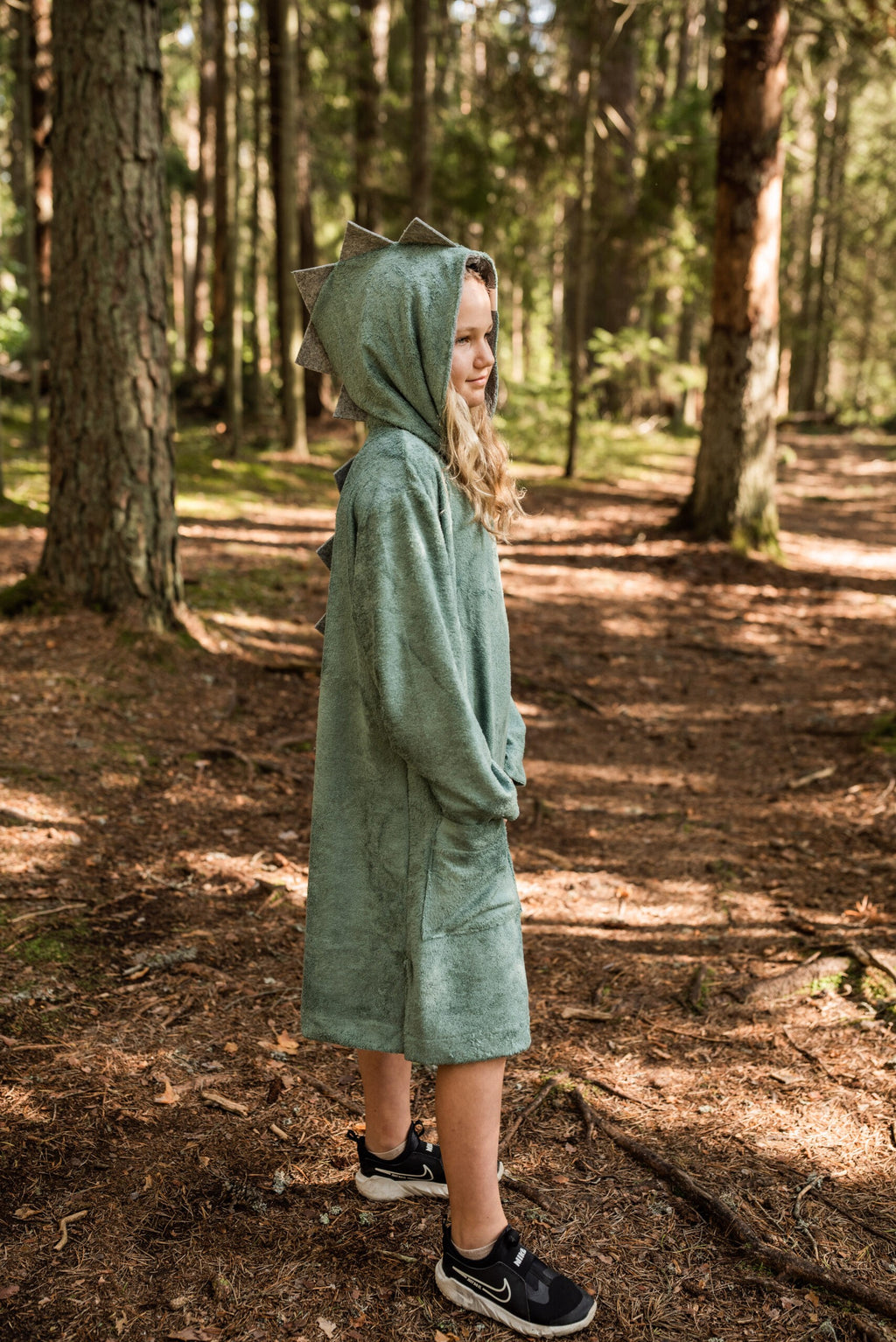 Lange mouwen Poncho Dinosaurus voor kinderen (maat 122-150)
