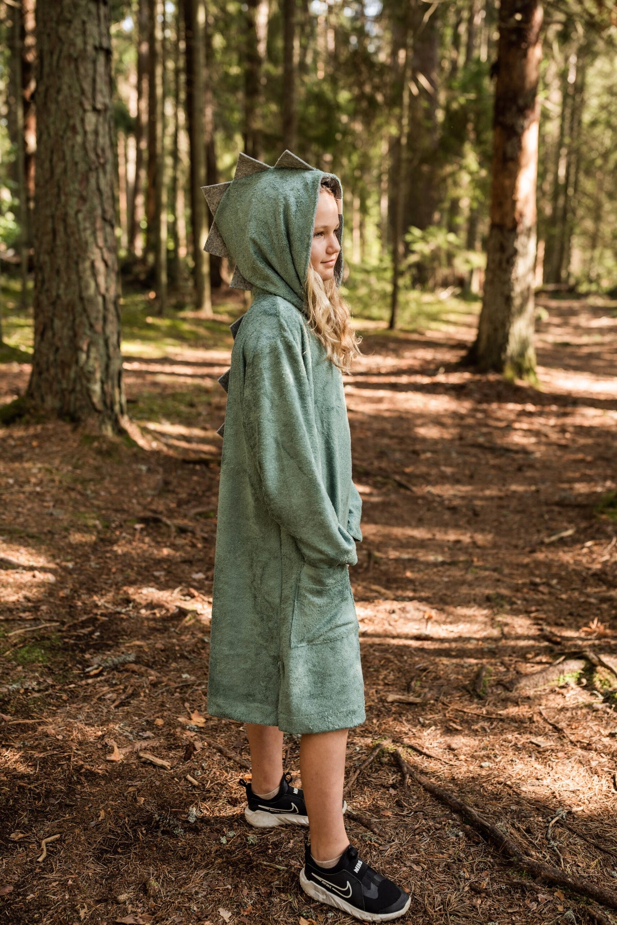 Lange mouwen Poncho Dinosaurus voor kinderen (maat 122-150)