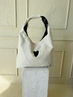 Moon Bag Heart - White
