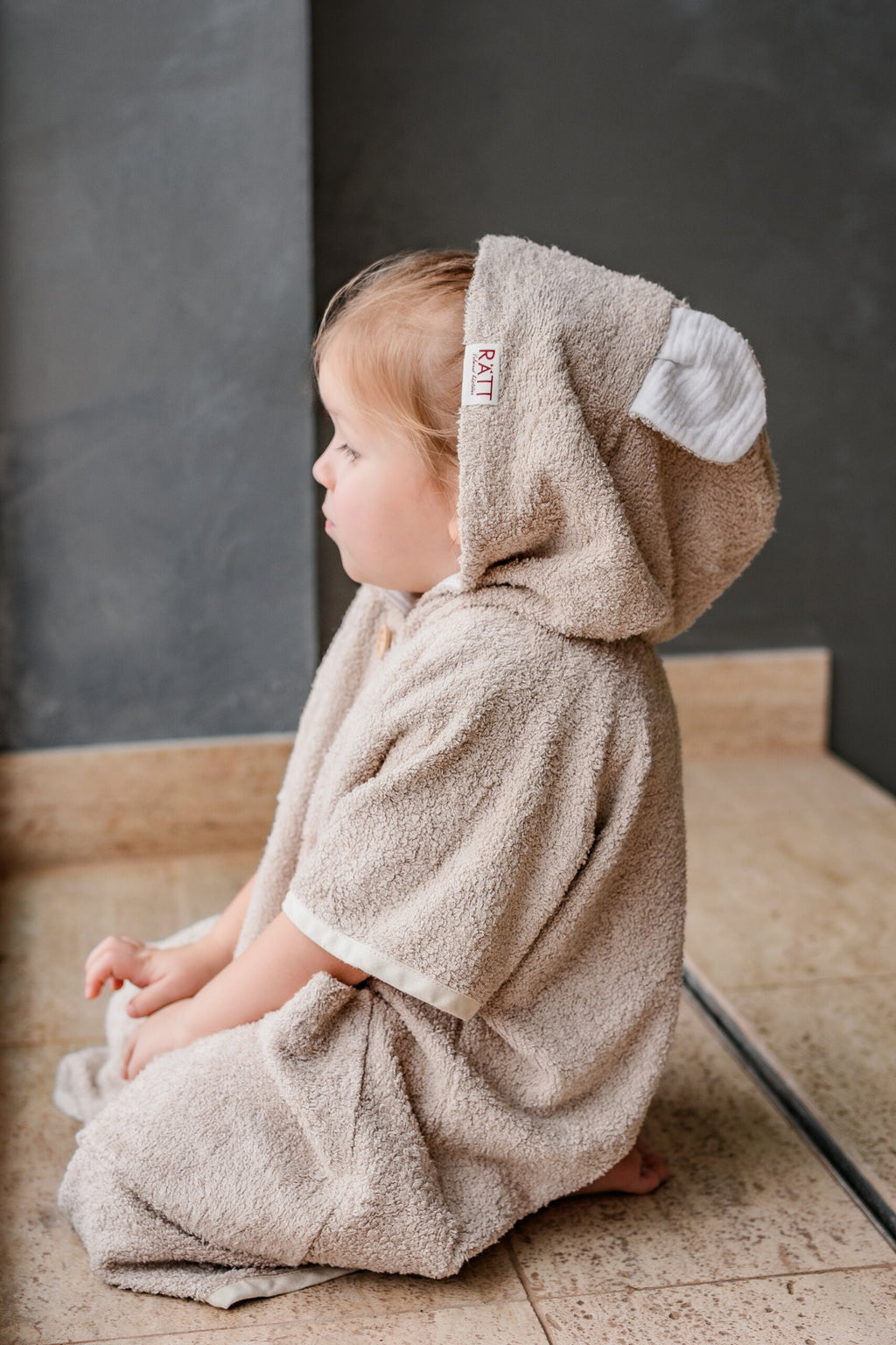 Korte mouwen Poncho Teddy voor peuters (maat 82/86-116)