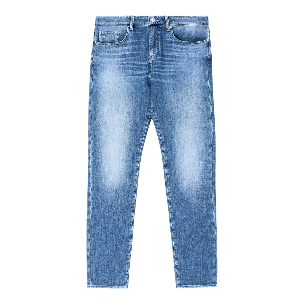 Armani Exchange herenjeans blauw rits en knopen