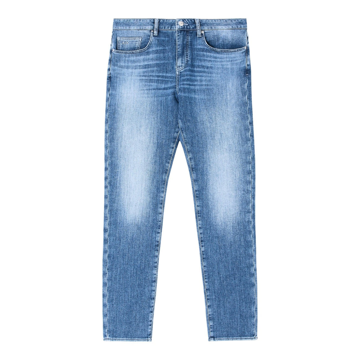 Armani Exchange herenjeans blauw rits en knopen