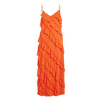 Vila Clothes damesjurk orange - vooraanzicht