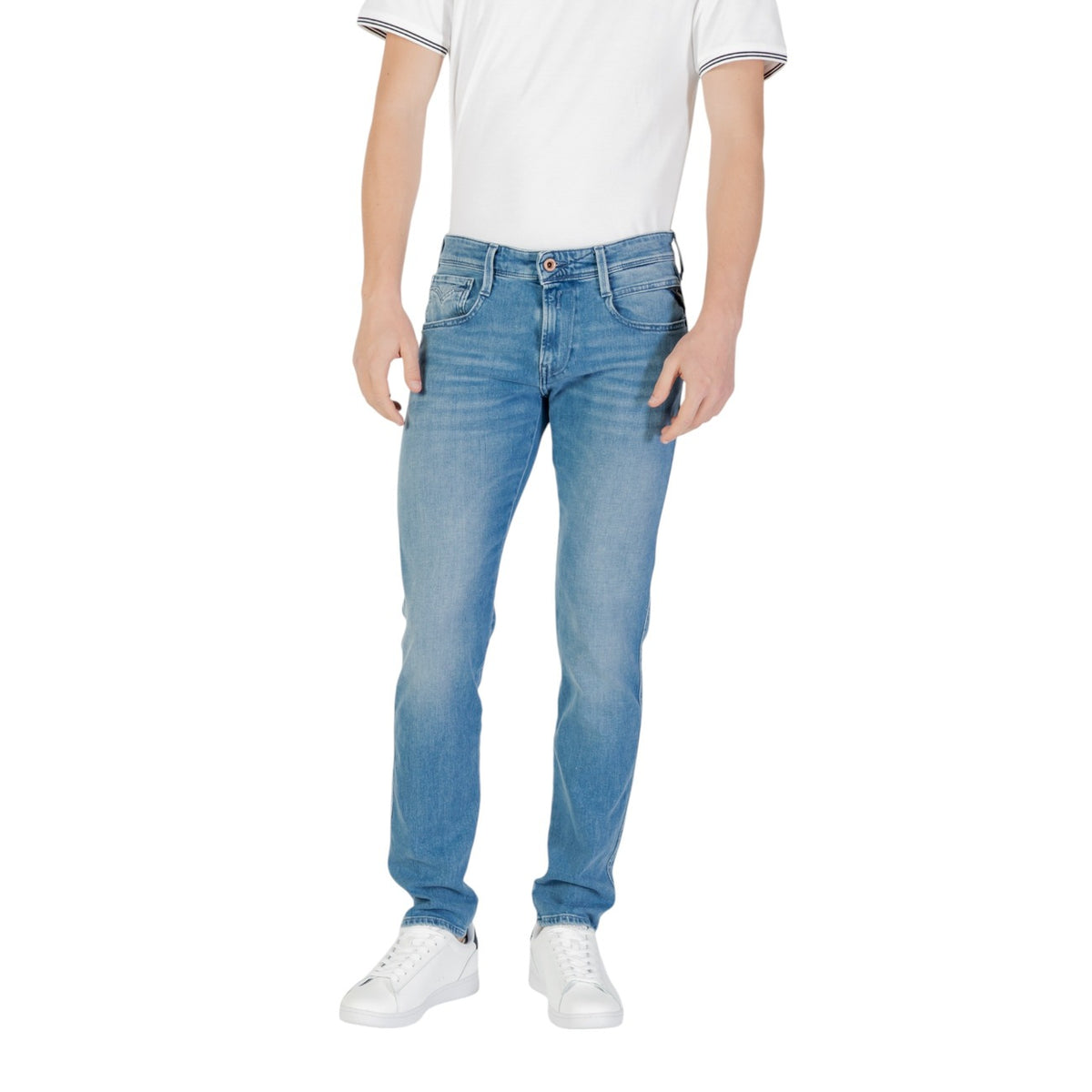 Replay herenjeans blauw uni