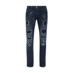 Philipp Plein herenjeans blauw -gesleten effect -gescheurd effect